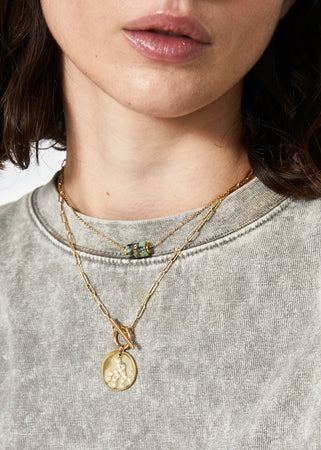 Collana julyacc.ino oro pietra tube