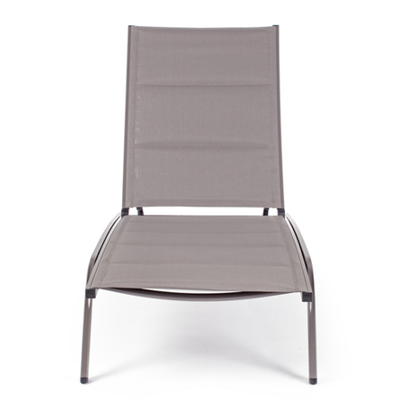 Lettino prendisole "Cleo" in alluminio effetto legno con ruote da giardino per esterno