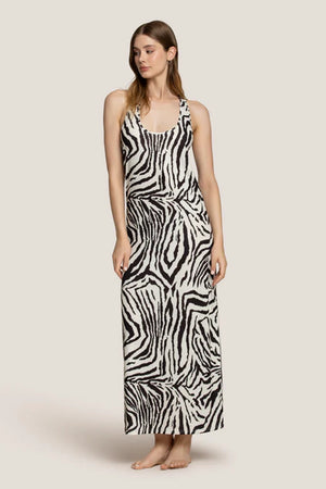 4GIVENESS | Abito lungo canotta Zebra Night