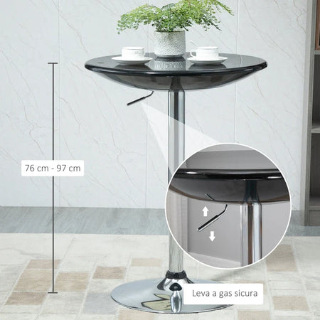 Tavolo da Bar 61x76-98cm Nero KL5835-505BKKL5 , soggiorno salotto bar pub longe bar basso nero bianco marrone grgio design moderno sala moderno alto divano rotondo