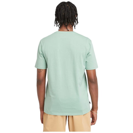 Timberland t-shirt verde acqua logo lineare TB0A5UPQEW0 T-shirt Timberland