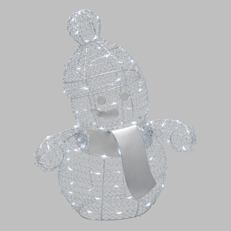 Pupazzo di Neve in metallo a batteria per Interni h 33 cm