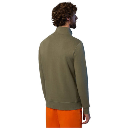 North Sails felpa con zip verde oliva Basic 691221