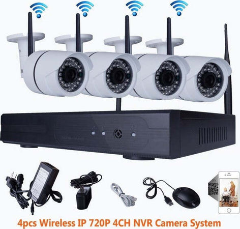 4ch-Canali-Wifi-Dvr-Nvr-Kit-Wifi-Ip-Camera-Segnale-300-Metri-Con-4-Telecamere