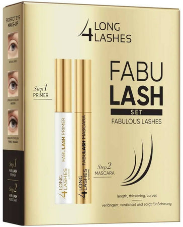 4long Lashes Set Occhi Mascara + Matita Sopracciglia Ricostruisce Le Ciglia Stimolandone La Crescita