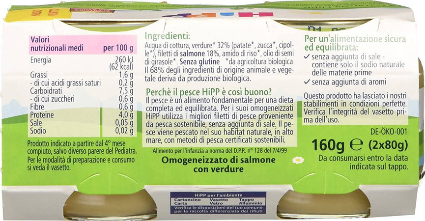 4x Hipp Pesce 80gr Omogeneizzato di Pesce Omogeneizzati 4 Vasetti da 80gr. Cad. Pesce Omogeneizzato Sanitaria Gioia del Bimbo - Villa San Giovanni, Commerciovirtuoso.it