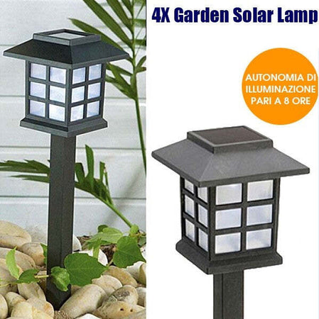 4X LAMPADE A LED DA GIARDINO STILE LANTERNA PALETTI RICARICA SOLARE 38 X 9 X 9CM Illuminazione/Illuminazione per esterni/Luci per sentieri Trade Shop italia - Napoli, Commerciovirtuoso.it