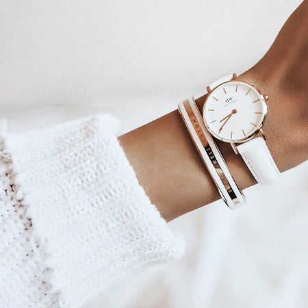 Daniel Wellington Classic Bracelet Satin White RG Medium