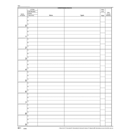 Registro Corrispondenza Arrivo-Partenza 50Pag. 31X24 E2806
