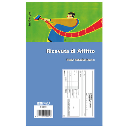Blocco Ricevute D'Affitto 50/50 Fogli Autoric. 9,9X17 E5504C