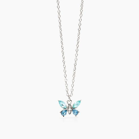 2jewels - Girocollo in acciaio 316L zaffiro sintetico zirconi cristalli