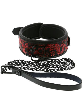 Blaze - Collare + Guinzaglio Drago Nylon Nero Rosso