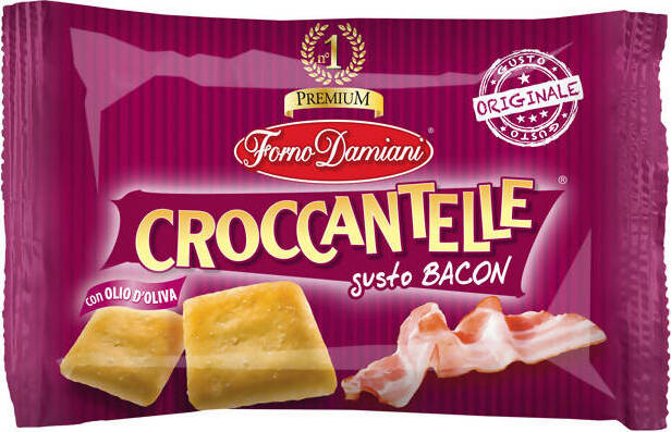 Croccantelle Gusto BACON Forno Damiani 40 Gr Croccantelle Bacon Quadrotti Originali spuntino Monoporzione in Sacchetto Snack Senza Olio Di Palma Alimentari e cura della casa/Snack dolci e salati/Salatini e bretzel Non solo alimenti - Albano Laziale, Commerciovirtuoso.it