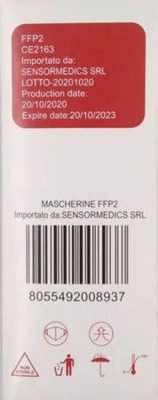 50x Mascherine Protettive FFP2 Bianche Certificate CE 2163 | BFE ≥95% | Sigillate Singolarmente Mascherina Approvata con marchio CE 2163 0,60 €/cad Gen Yuan Tang Medical Technology