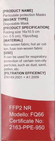 50x Mascherine Protettive FFP2 Bianche Certificate CE 2163 | BFE ≥95% | Sigillate Singolarmente Mascherina Approvata con marchio CE 2163 0,60 €/cad Gen Yuan Tang Medical Technology