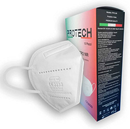 50x Mascherine Protettive FFP2 Prodotte in Italia Certificate CE 2233 | BFE ≥95% | Mascherina Filtrante Protettiva 0,80 cent€/cad Protech