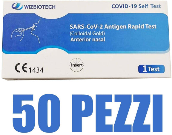 50x Tampone Rapido Covid-19 Test Antigenico Rapido Covid-19 Autodiagnosi Wiz Biotech € 3.90 Cad