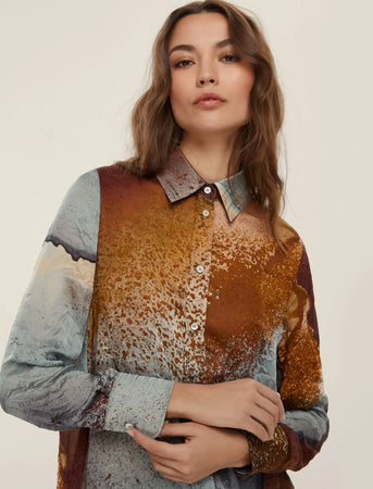 Camicia Facella raso chiffon stamp