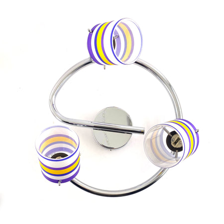 Stecca tonda 3 faretti con vetro max 3X40W G9 Aleyay