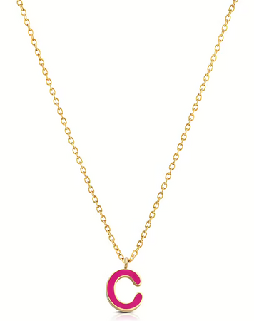 Ops Object - Collana COLOR LETTER C con smalto colorato