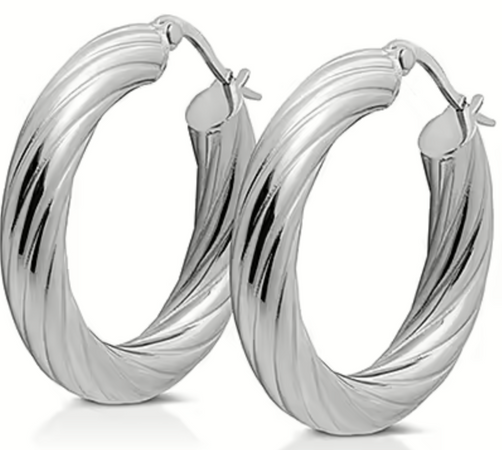 Ops Object - Orecchini FANCY a cerchio Striato Silver
