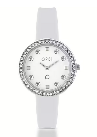 Ops Object - Orologio SILICON FINE con cinturino in silicone bianco