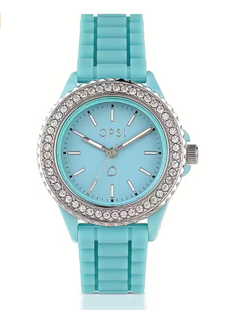 Ops Object - Orologio BRILLIANT con cinturino in silicone azzurro