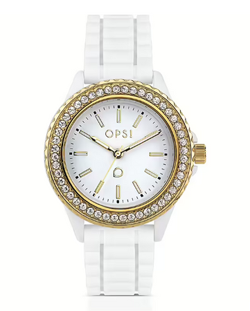 Ops Object - Orologio BRILLIANT con cinturino in silicone bianco