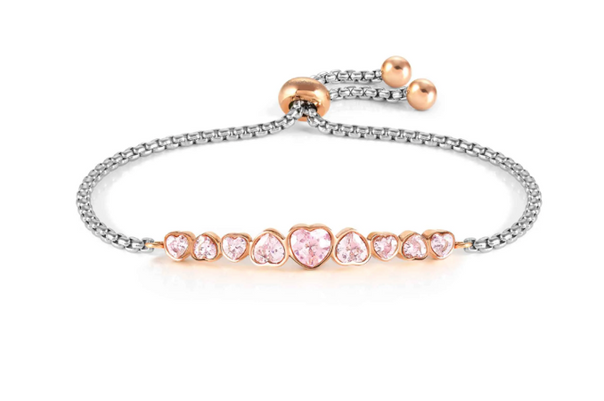 NOMINATION - BRACCIALE MILLELUCI CON CRISTALLI A CUORE
