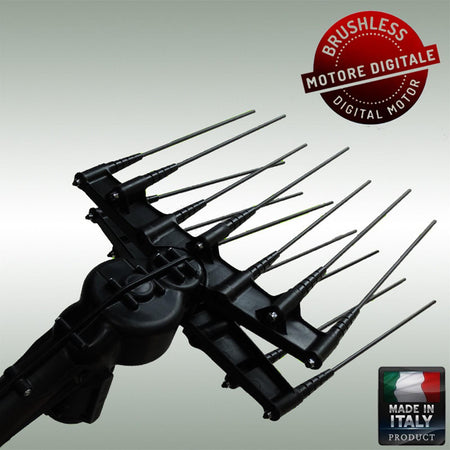 Abbacchiatore a batteria per raccolta olive "Tandem 2.0 plus" con asta telescopica 185/275 cm