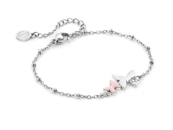 NOMINATION - BRACCIALE HAPPYWORLD FARFALLE CON SMALTO