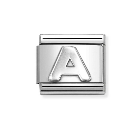 NOMINATION - LINK COMPOSABLE CLASSIC LETTERA A IN ARGENTO