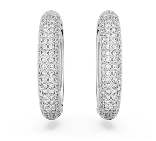 SWAROVSKI -  Orecchini a cerchio Dextera Medi, Bianchi, Placcato rodio