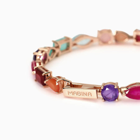 Mabina - Bracciale placcato oro rosa con fusion stone SANTORINI