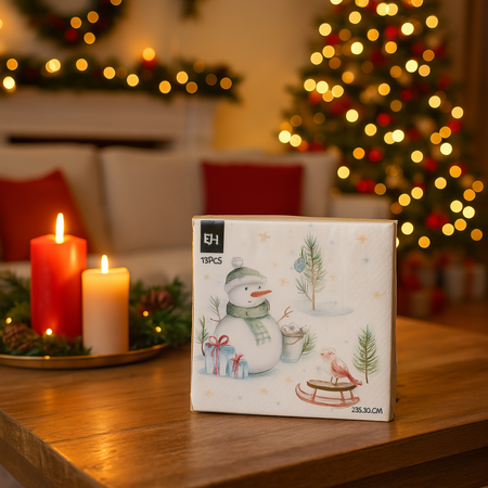 Tovaglioli natalizi decorazione per tavola di Natale, confezione 16 tovaglioli da 33 x 33 cm