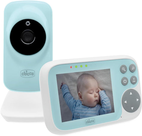 chicco baby monitor video start, con schermo a colori 3.2 pollici, portata 200 m, visione notturna infrarossi, funzione smart eco mode, batteria ricaricabile -11479