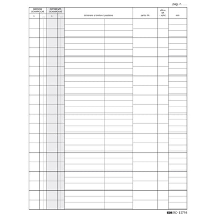 Registro Dichiarazione Esportatori 31X24 100Fg E2798