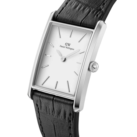 Daniel Wellington - OROLOGIO NERO SILVER CROCODILE
