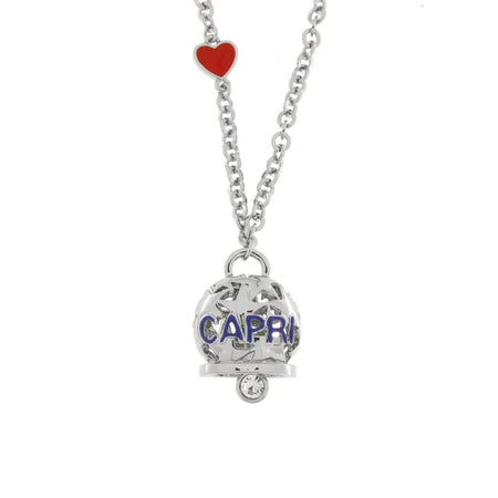 BYSIMON - Collana in Metallo con campanella con scritta capri
