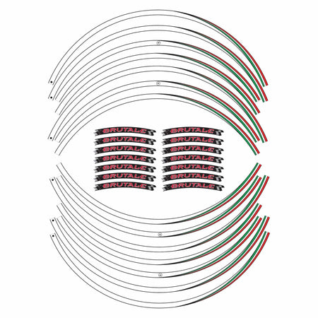 Kit strisce adesive cerchi ruote moto 17" compatibili con MV Agusta Brutale