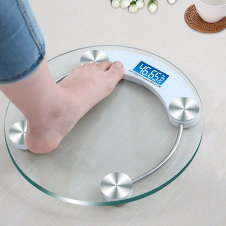 Bilancia pesa persone in vetro temperato per uso domestico, portata massima di 180 kg