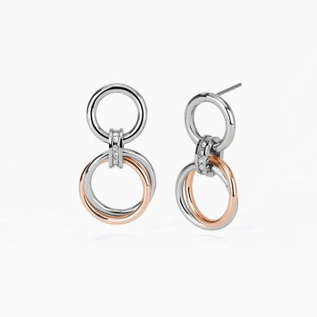2Jewels - Orecchini in acciaio 316L PVD rosato cristalli