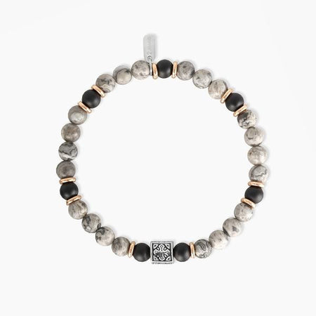 2JEWELS - Bracciale in acciaio 316L PVD rosé agata diaspro
