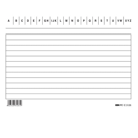 100 Schede Rigate Orizzontale 10.5X15Cm E3126Bl Edipro