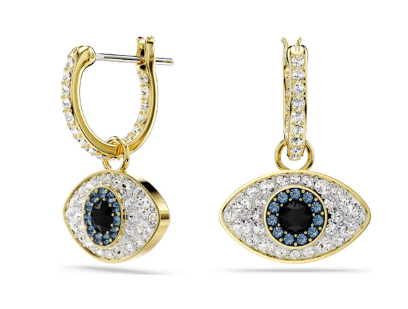 SWAROVSKI  - Orecchini pendenti Symbolica Evil eye, Blu, Placcato color oro