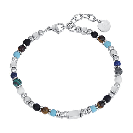 Luca Barra - Bracciale con pietre marrone occhio di tigre