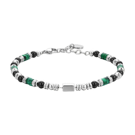 Luca Barra - Bracciale uomo in acciaio agata nera