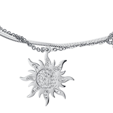 Luca Barra - Bracciale con sole con cristalli bianchi