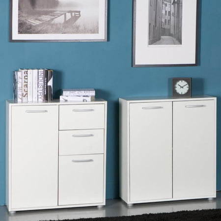 Armadio basso bianco mobiletto con ante scarpiera in legno h 80 cm