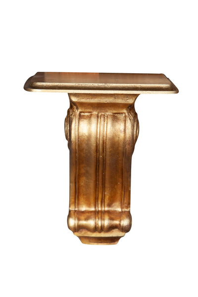 Biscottini Mensola muro in legno finitura foglia oro anticato Made in Italy